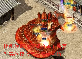 杜都传奇玩家能否单刷魔窟?实战技巧与策略全解析 杜都传奇玩家能否单刷魔窟?实战技巧与策略全解析