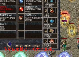 传奇私服横版攻略大全最新? 传奇私服横版攻略大全最新?