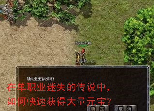 在单职业迷失的传说中,如何快速获得大量元宝? 在单职业迷失的传说中,如何快速获得大量元宝?