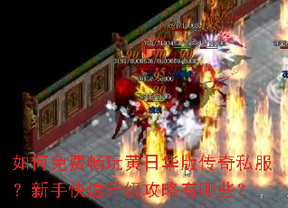 如何免费畅玩黄日华版传奇私服?新手快速升级攻略有哪些? 如何免费畅玩黄日华版传奇私服?新手快速升级攻略有哪些?