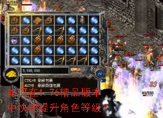 如何在1.76精品版本中快速提升角色等级? 如何在1.76精品版本中快速提升角色等级?