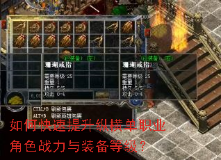 如何快速提升纵横单职业角色战力与装备等级? 如何快速提升纵横单职业角色战力与装备等级?