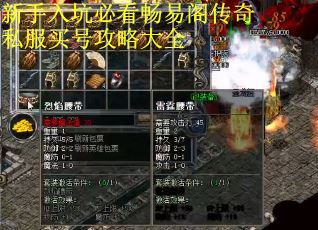 新手入坑必看畅易阁传奇私服买号攻略大全