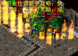 单职业传奇新手攻略:快速升级、领限时奖励,成为服务器霸主