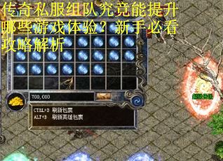 传奇私服组队究竟能提升哪些游戏体验？新手必看攻略解析